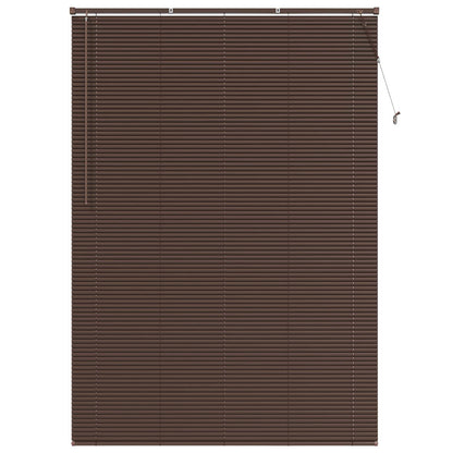 Venetian Blind Dark Brown with Pattern 213 x 140 cm 25 mm PVC