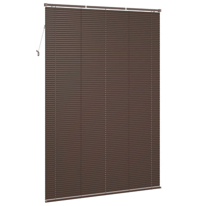 Venetian Blind Dark Brown with Pattern 213 x 160 cm 25 mm PVC