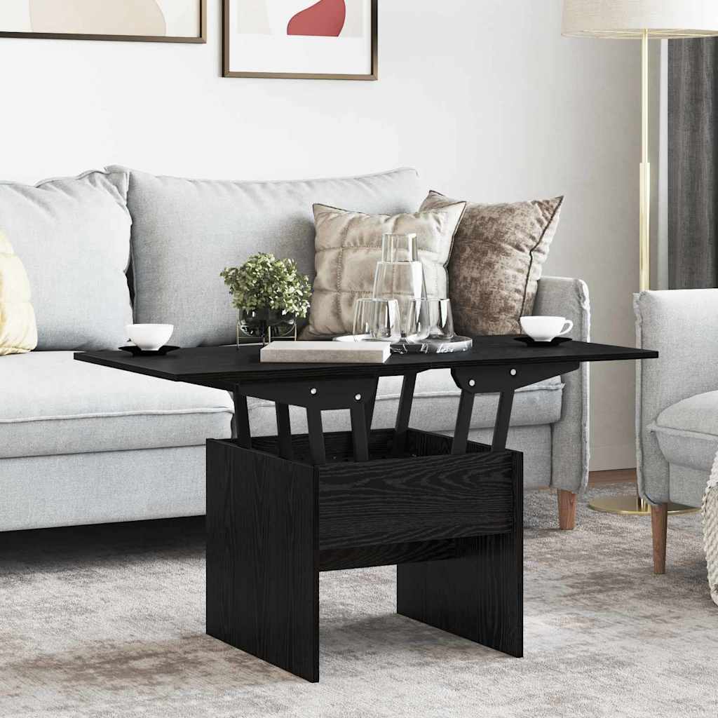 Coffee Table Black Oak 55 x 54.5 x 45 cm Engineered wood