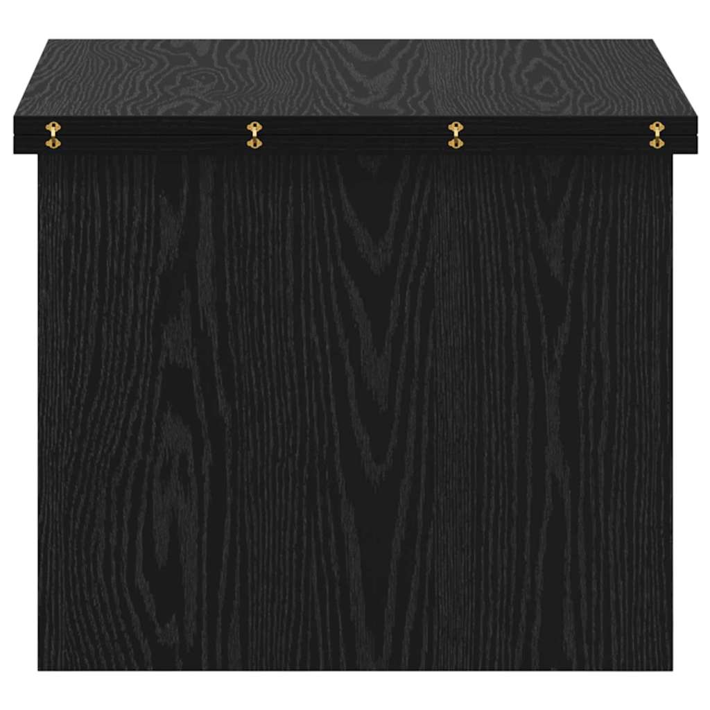 Coffee Table Black Oak 55 x 54.5 x 45 cm Engineered wood