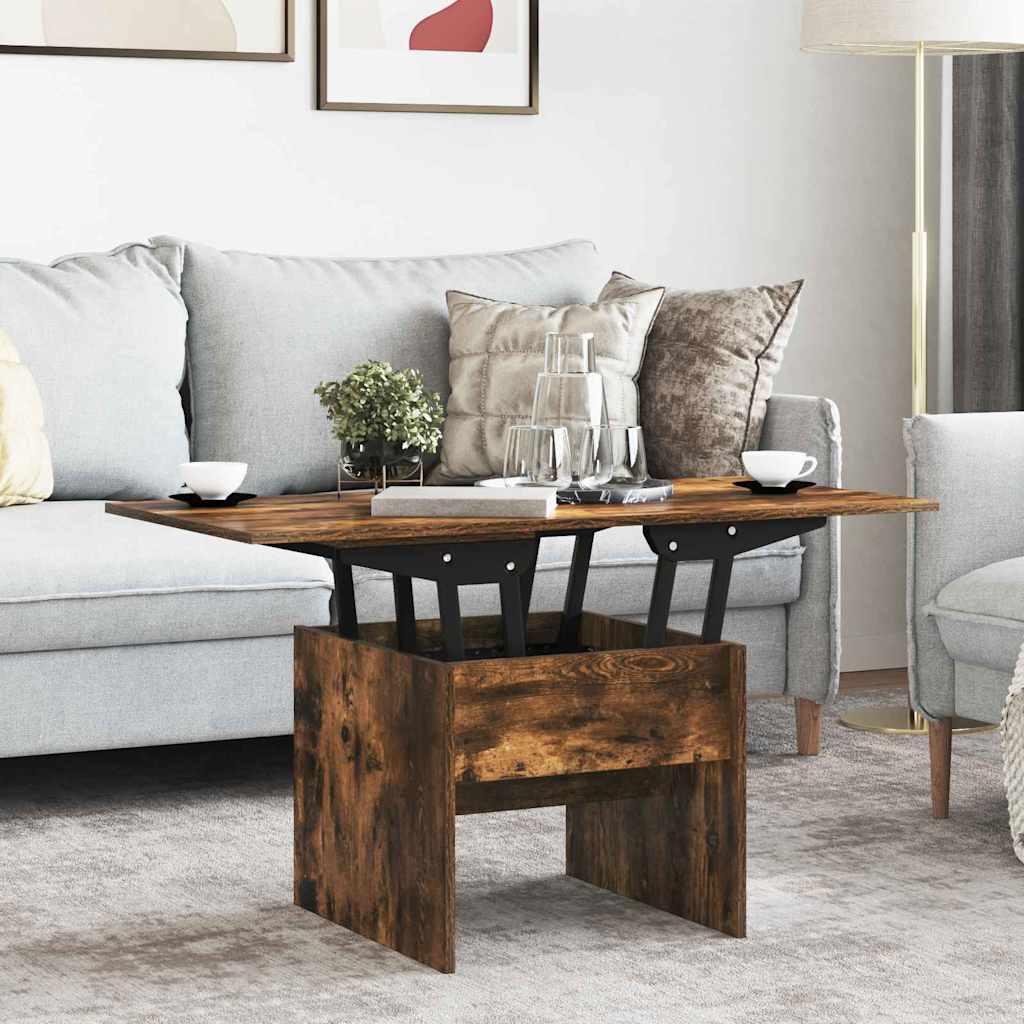 Coffee Table Smoked Oak 55 x 54.5 x 45 cm Engineered wood