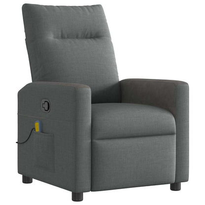 Massage Recliner Chair Dark Grey Fabric
