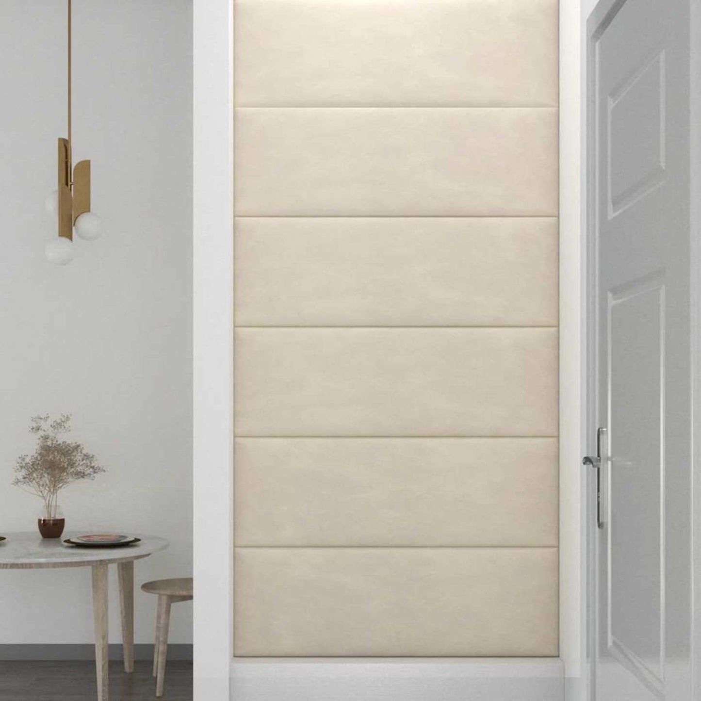 Wall Headboard 12 pcs Cream Velvet