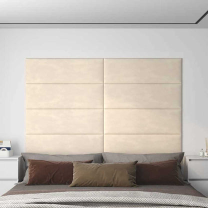 Wall Headboard 12 pcs Cream Velvet