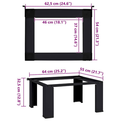 Washing Machine Pedestal Black 64 x 55 x 32.5 cm Steel