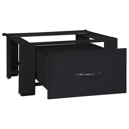 Washing Machine Pedestal Black 64 x 55 x 32.5 cm Steel