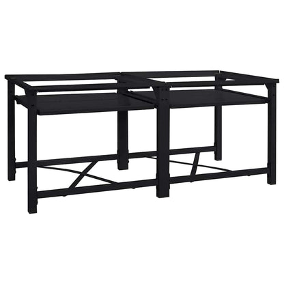 Washing Machine Pedestal 2 pcs Black 120 x 56 x 52 cm Steel