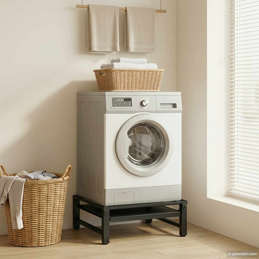 Washing Machine Pedestal Black 62 x 60.5 x 32.5 cm Steel
