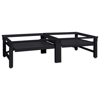 Washing Machine Pedestal 2 pcs Black 124.5 x 61.5 x 32.5 cm