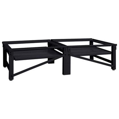 Washing Machine Pedestal 2 pcs Black 124.5 x 61.5 x 32.5 cm
