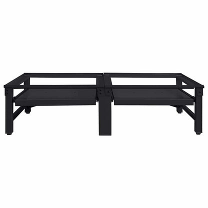 Washing Machine Pedestal 2 pcs Black 124.5 x 61.5 x 32.5 cm