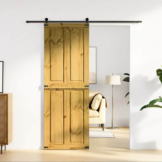 Barn Door Corona Honey Brown 70 x 210 cm Solid Pine Wood
