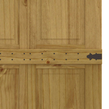 Barn Door Corona Honey Brown 80 x 210 cm Solid Pine Wood