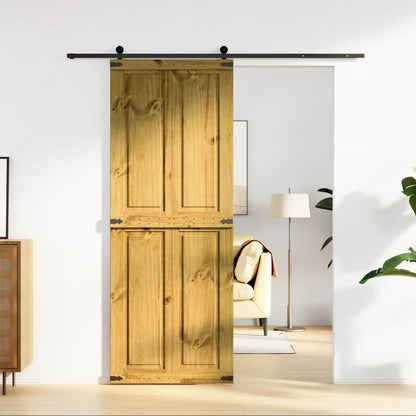 Barn Door Corona Honey Brown 80 x 210 cm Solid Pine Wood