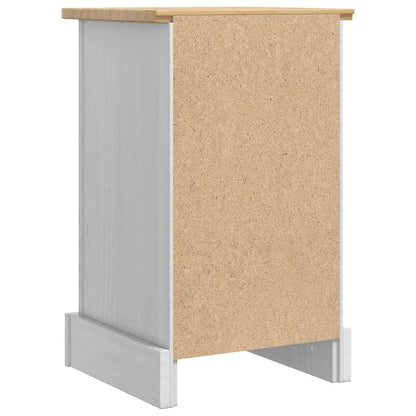 Bedside Table Corona White 35 x 32.5 x 58 cm Solid Pine Wood