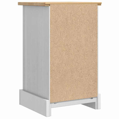Bedside Table Corona White 35 x 32.5 x 58 cm Solid Pine Wood