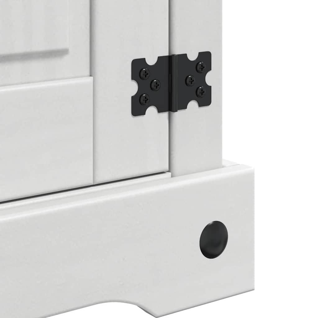 Bedside Table Corona White 45 x 35 x 64 cm Solid Pine Wood