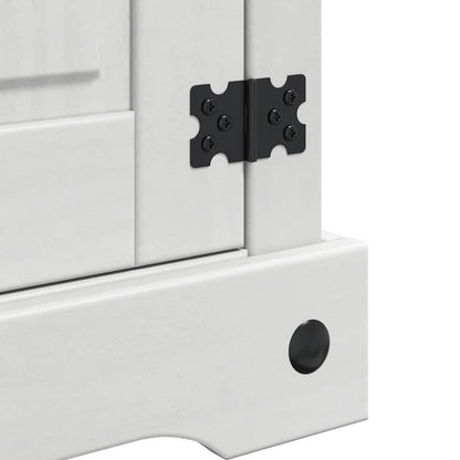 Bedside Table Corona White 45 x 35 x 64 cm Solid Pine Wood