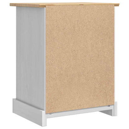 Bedside Table Corona White 53 x 39 x 66 cm Solid Pine Wood