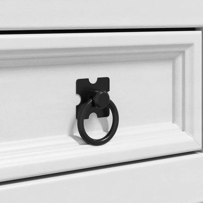 Bedside Table Corona White 53 x 39 x 84 cm Solid Pine Wood