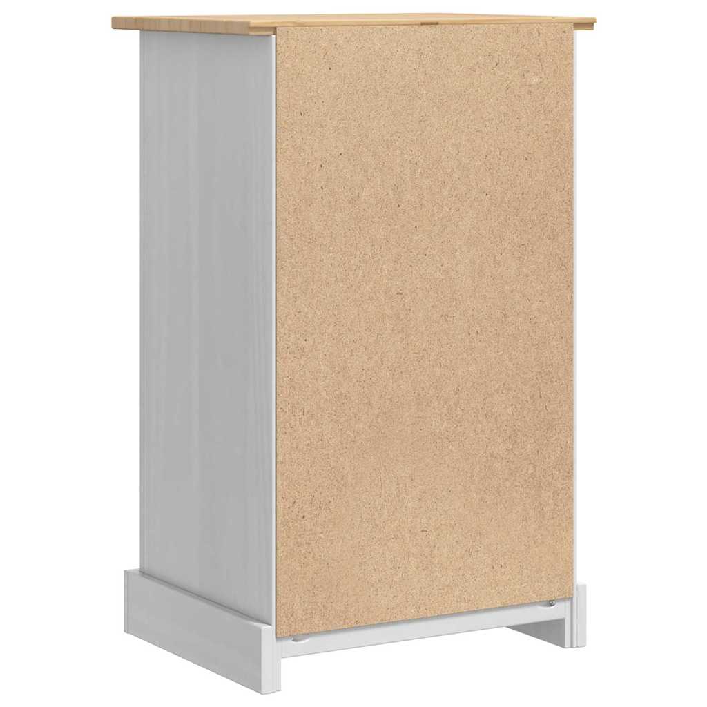 Bedside Table Corona White 53 x 39 x 84 cm Solid Pine Wood