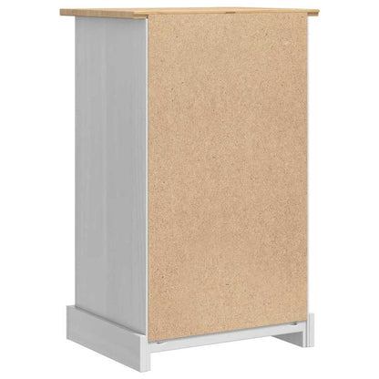 Bedside Table Corona White 53 x 39 x 84 cm Solid Pine Wood