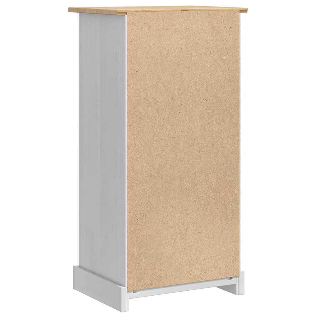 Bedside Table Corona White 53 x 39 x 103 cm Solid Pine Wood