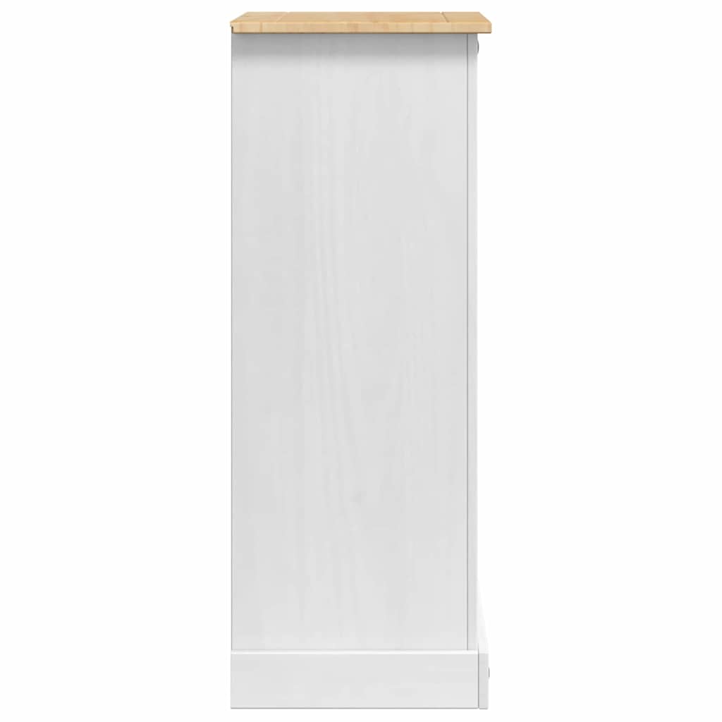 Bedside Table Corona White 53 x 39 x 103 cm Solid Pine Wood