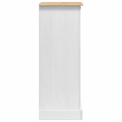 Bedside Table Corona White 53 x 39 x 103 cm Solid Pine Wood