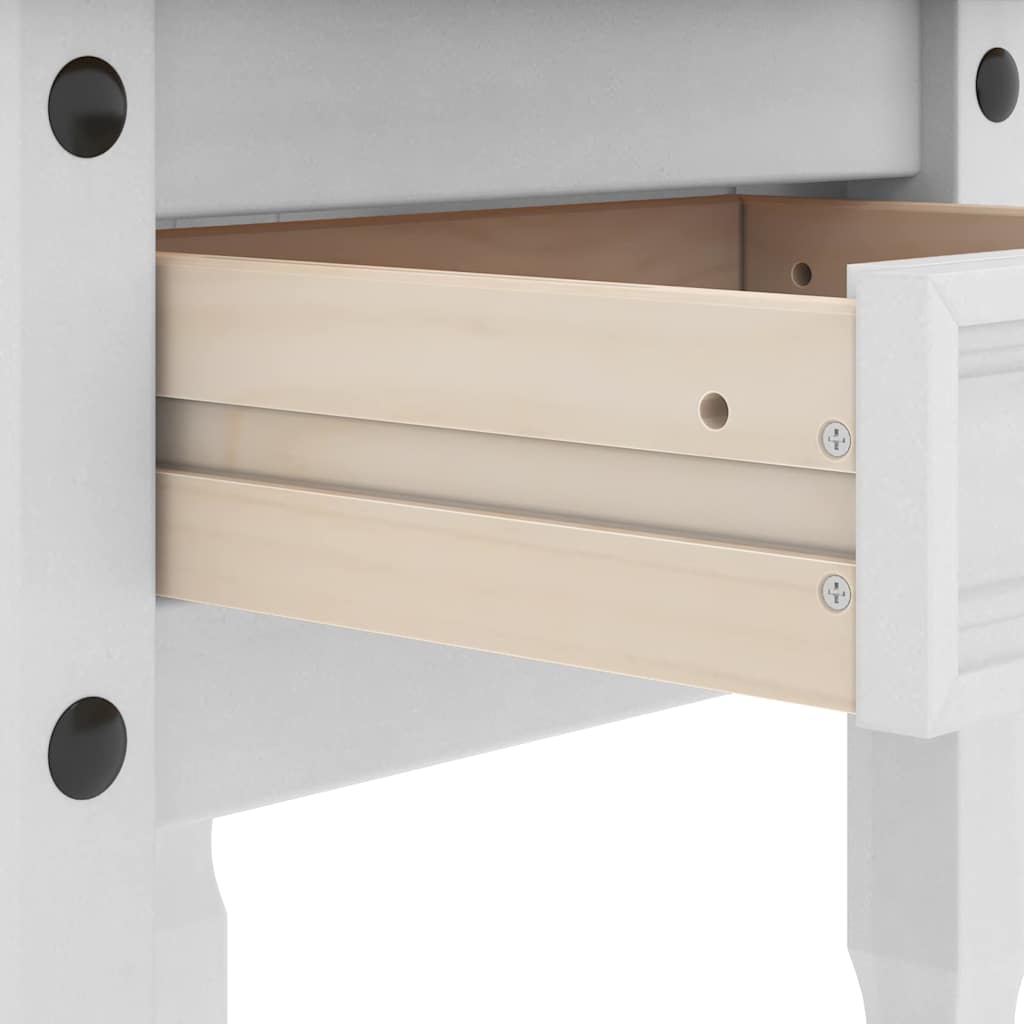 End Table Corona White 50 x 50 x50 cm Solid Pine Wood