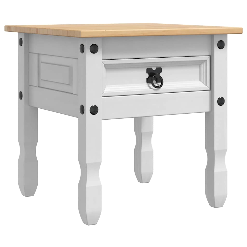 End Table Corona White 50 x 50 x50 cm Solid Pine Wood