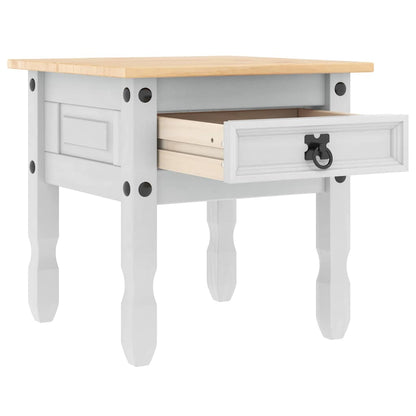 End Table Corona White 50 x 50 x50 cm Solid Pine Wood