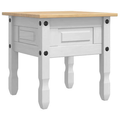 End Table Corona White 50 x 50 x50 cm Solid Pine Wood