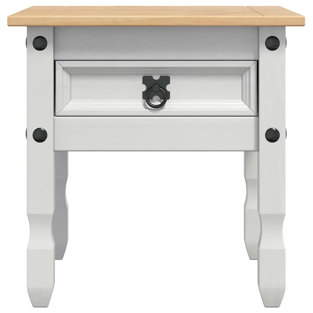 End Table Corona White 50 x 50 x50 cm Solid Pine Wood