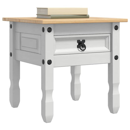 End Table Corona White 50 x 50 x50 cm Solid Pine Wood