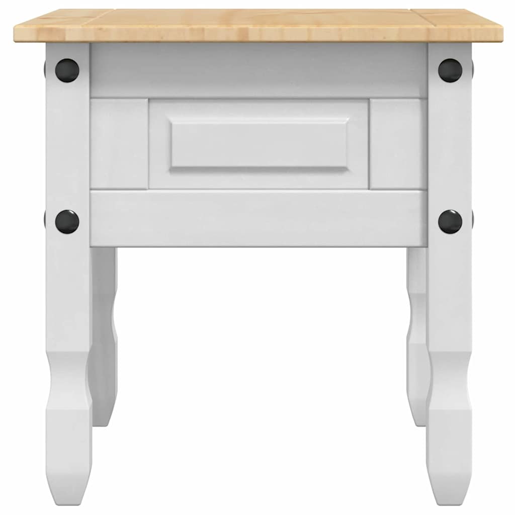 End Table Corona White 50 x 50 x50 cm Solid Pine Wood