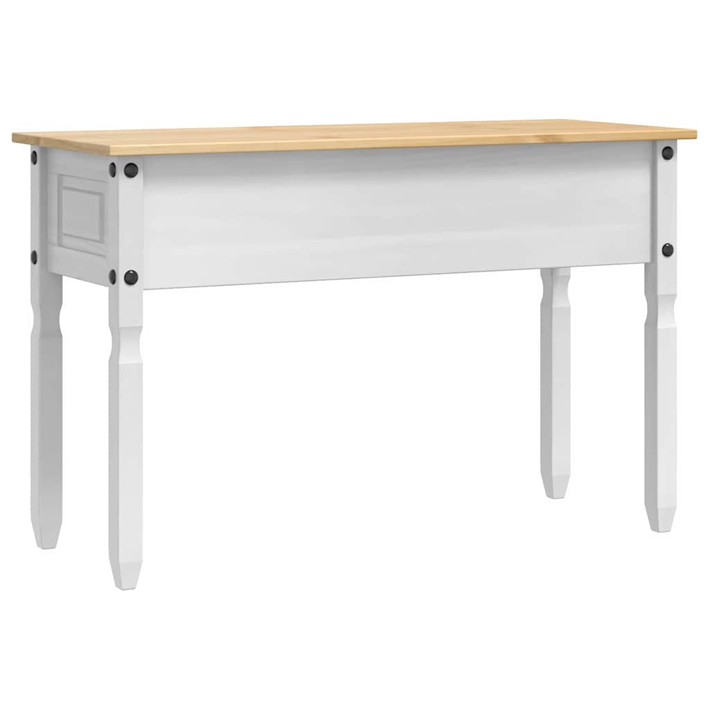 End Table Corona White 115 x 46 x 73 cm Solid Pine Wood