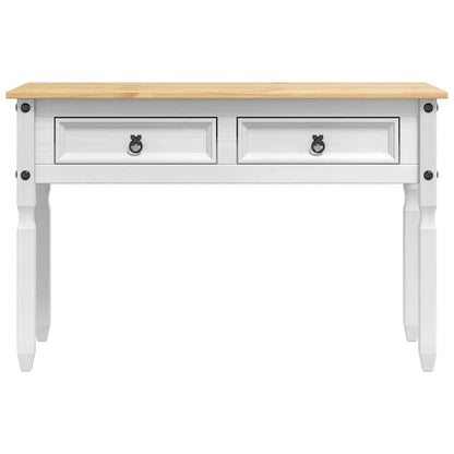 End Table Corona White 115 x 46 x 73 cm Solid Pine Wood