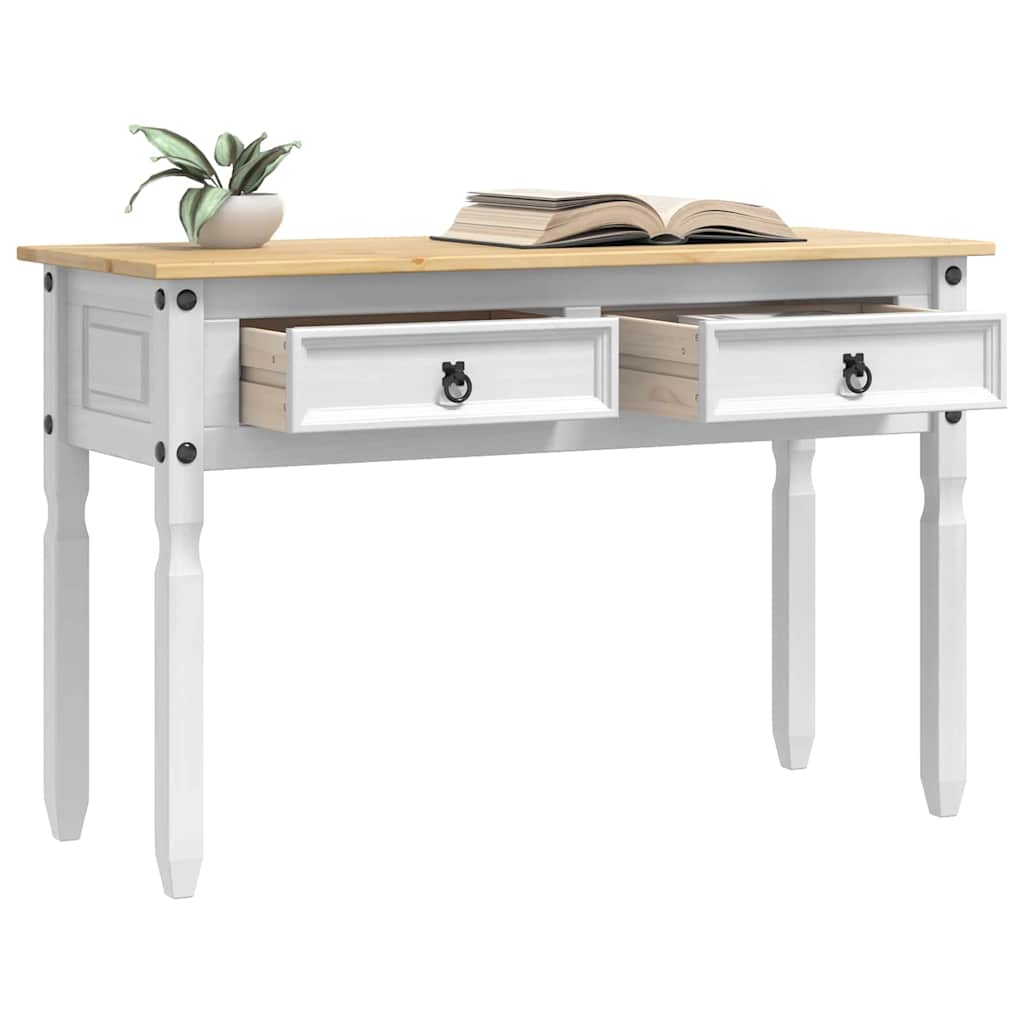 End Table Corona White 115 x 46 x 73 cm Solid Pine Wood