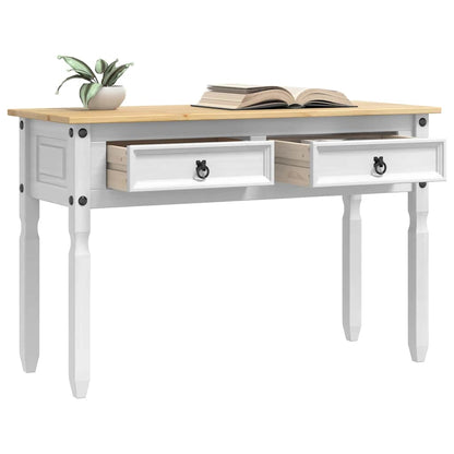End Table Corona White 115 x 46 x 73 cm Solid Pine Wood