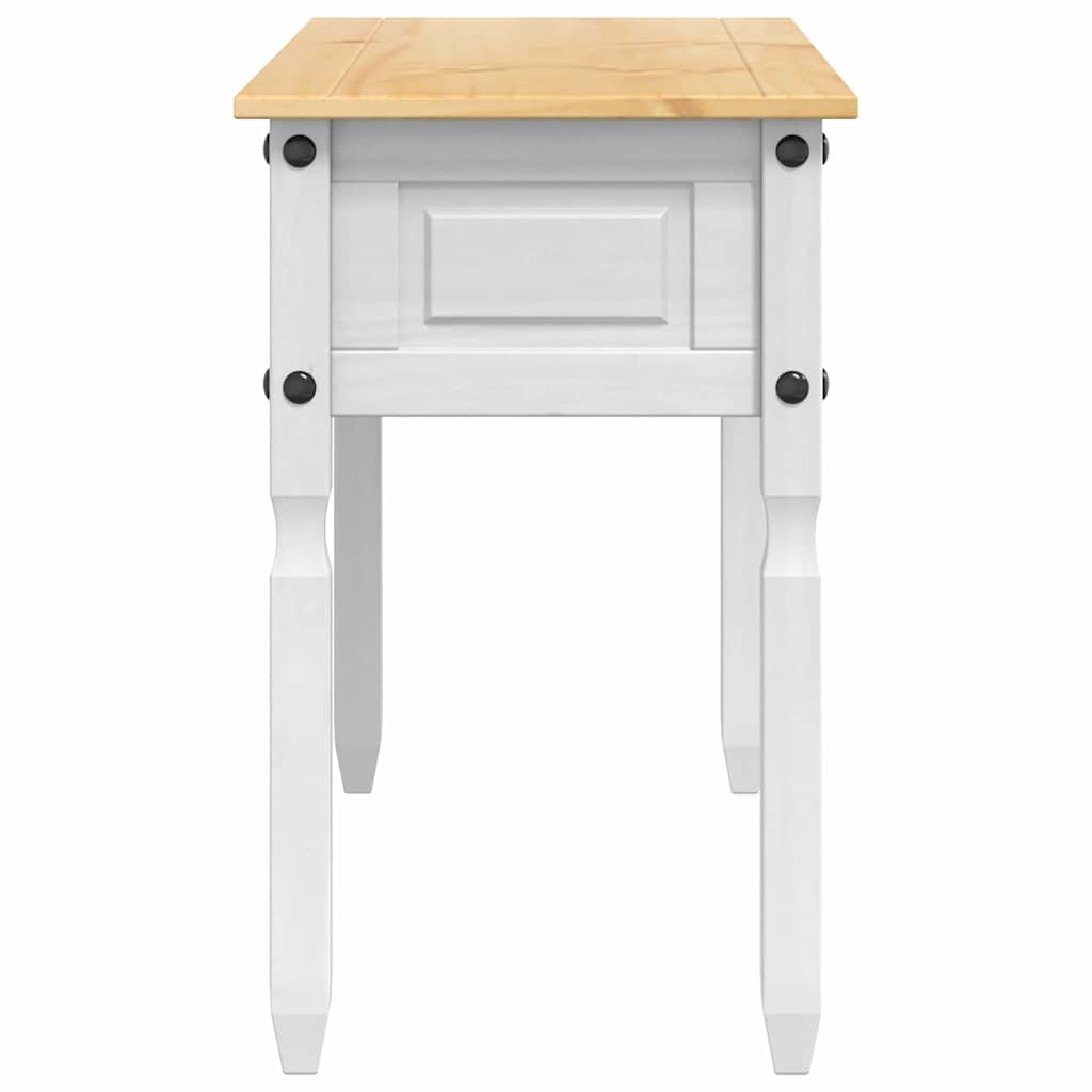 End Table Corona White 115 x 46 x 73 cm Solid Pine Wood