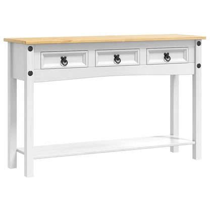 End Table Corona White 114 x 34.5 x 73 cm Solid Pine Wood