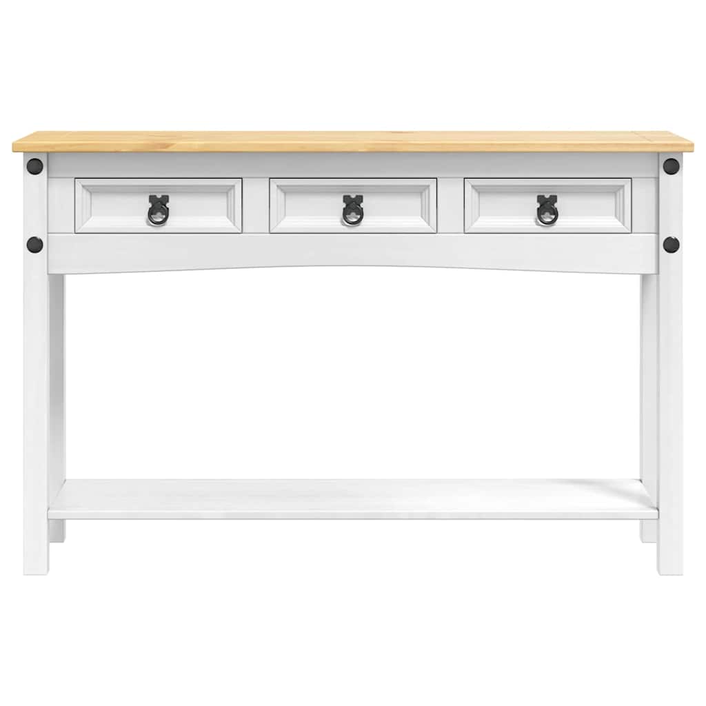 End Table Corona White 114 x 34.5 x 73 cm Solid Pine Wood