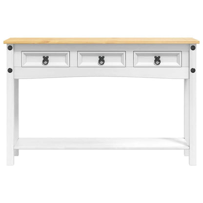 End Table Corona White 114 x 34.5 x 73 cm Solid Pine Wood