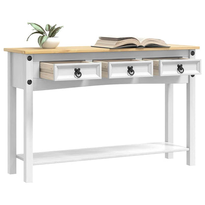 End Table Corona White 114 x 34.5 x 73 cm Solid Pine Wood