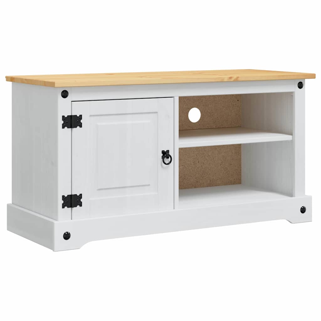 TV Cabinet Corona White 100 x 40 x 52 cm Solid Pine Wood