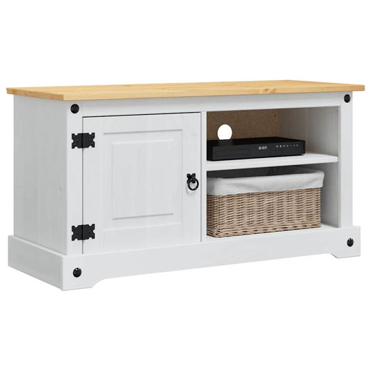 TV Cabinet Corona White 100 x 40 x 52 cm Solid Pine Wood