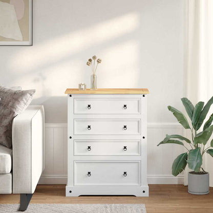 Storage Chests Corona White 92 x 48 x 114 cm Solid Pine Wood
