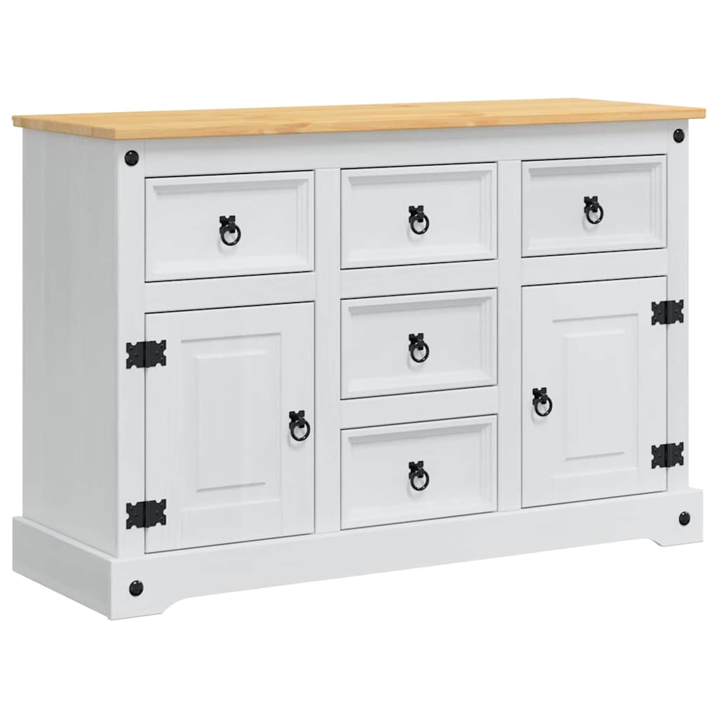 Storage Chests Corona White 112 x 40 x 75 cm Solid Pine Wood