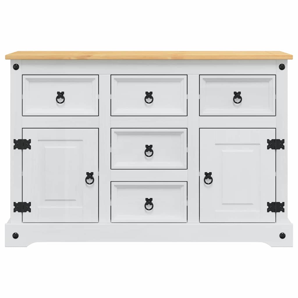 Storage Chests Corona White 112 x 40 x 75 cm Solid Pine Wood
